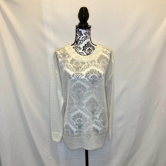 Ultra Fine Round Neck Wool Sweater - Ivory - Picture 6 of 9